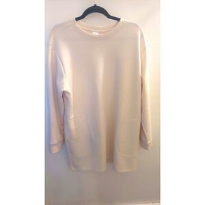 Member’s Mark XXL Lounge Dress Cream Sweatshirt Tunic Pockets Soft Cozy Comfort